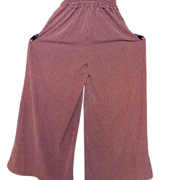 Max Studio Ruffled V-neck Smocked Waist Wide Leg Jumpsuit-Size L-NWOT - Picture 5 of 6